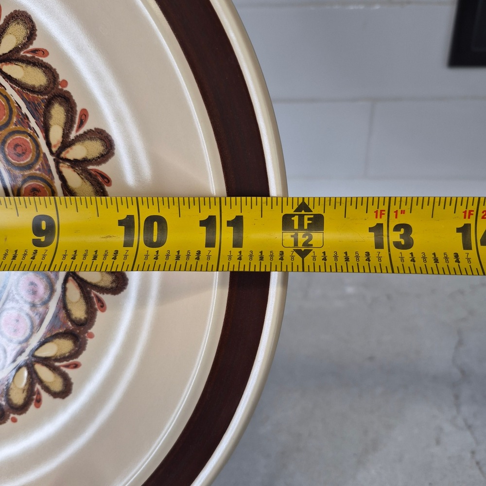 Nikko Stone Desert Sand Round Chop Plate Floral Mandala 12" Brown Beige - Picture 5 of 5